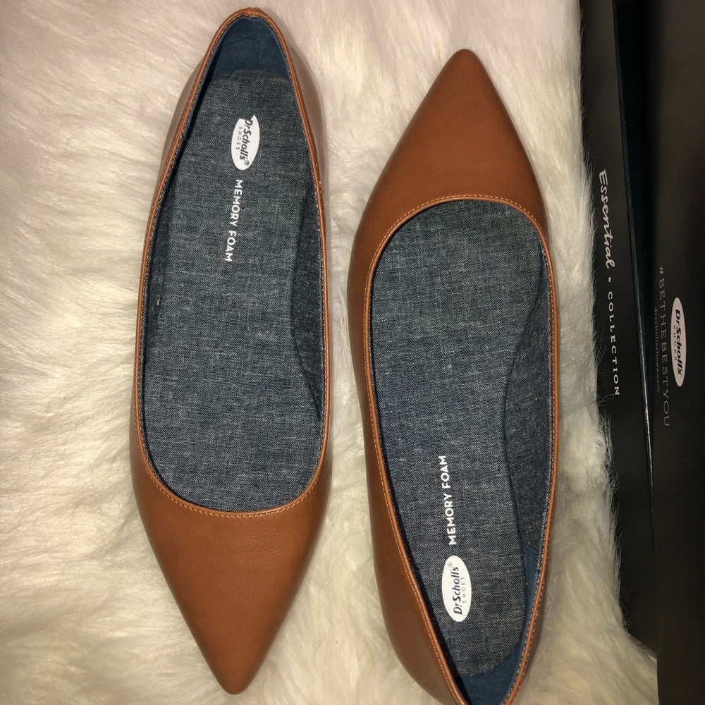 Brown memory foam flats